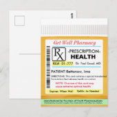 Carte Postale Ordonnance drôle pour la santé (Devant / Derrière)