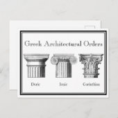 Carte Postale Ordres architecturaux grecs : Capitales de colonne (Devant / Derrière)