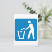 Carte Postale Ordures / ordures / Refuser le panneau routier (Debout devant)