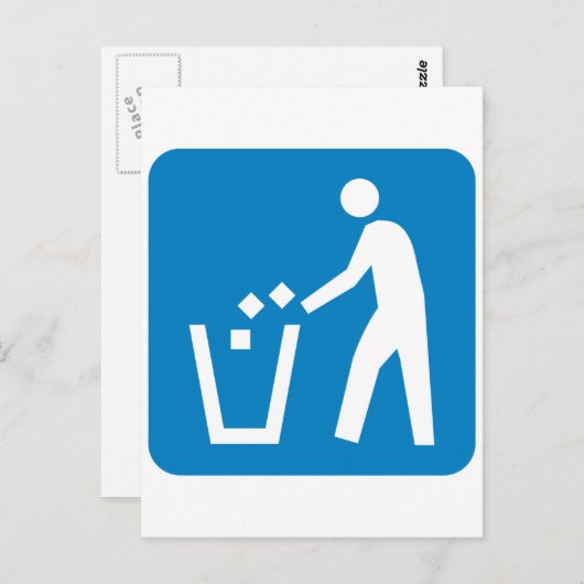 Carte Postale Ordures / ordures / Refuser le panneau routier (Devant / Derrière)