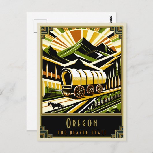 Carte Postale Oregon | Art déco (Devant / Derrière)