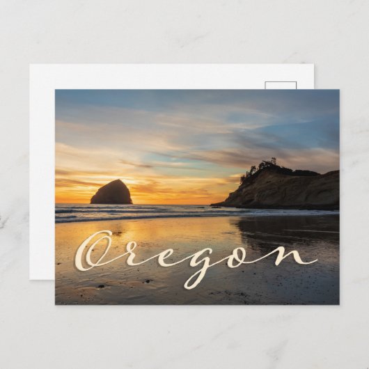 Carte Postale Oregon Coast Cape Kiwanda Sunset (Devant / Derrière)