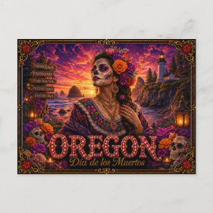 Carte Postale Oregon Día de los Muertos Rétro