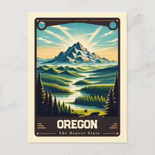 Carte Postale Oregon | Esprit patriotique Vintage (Devant)