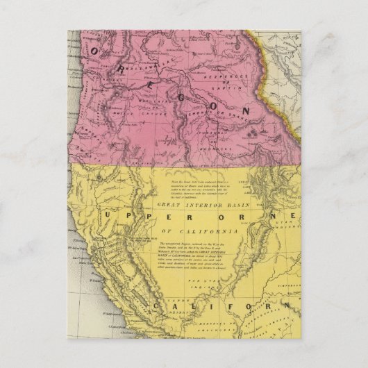 Carte Postale Oregon et Haute-Californie (Devant)