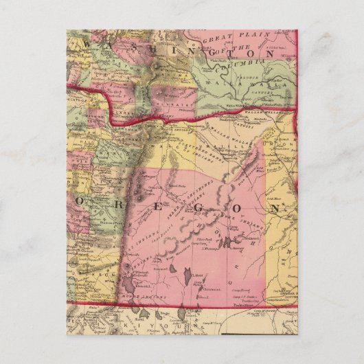 Carte Postale Oregon et le territoire de Washington (Devant)