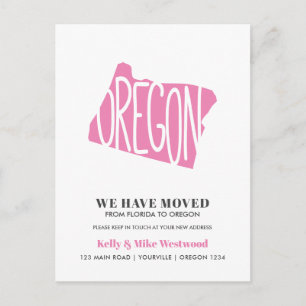 Carte Postale OREGON Nous avons déplacé Nouvelle adresse Nouveau