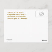 Carte postale "OREGON OU BUST" ! Promo pour visite (Dos)