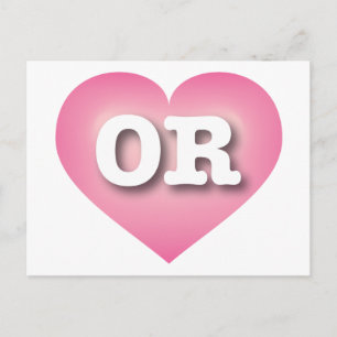 Carte Postale Oregon Pink Fade Heart - J'aime OU