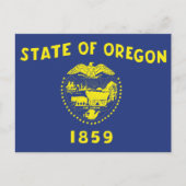 Carte Postale Oregon State Flag Two Sided Seal & Pioneer (Devant)