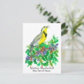 Carte Postale Oregon State Flower Bird Meadowlark (Debout devant)