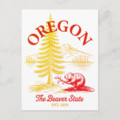 Carte Postale Oregon The Beaver State Est. 1859 (Devant)