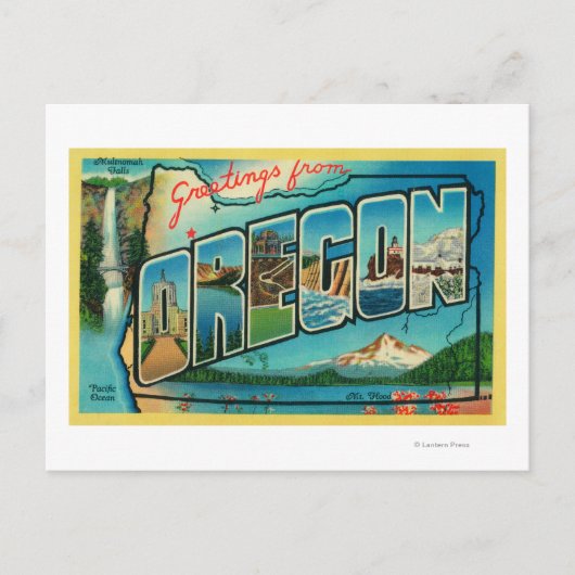 Carte Postale OregonGrandes lettres Scènes 2 (Devant)