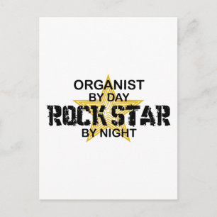 Carte Postale Organist Rock Star by Night