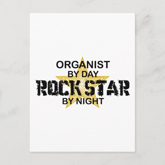 Carte Postale Organist rock star by night (Devant)