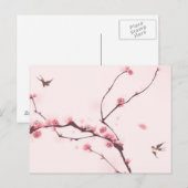 Carte Postale Oriental painting, cherry blossom (Devant / Derrière)