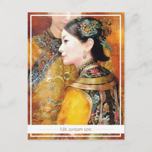 Carte Postale Orientale femme chinoise vibrante portrait magnifi