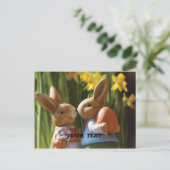 Carte postale orientale mignonne avec lapins (Debout devant)