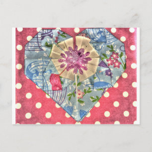 CARTE POSTALE ORIGAMI COEUR ART JAPONAIS