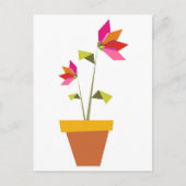 Carte Postale origami fleurs dans un pot (Devant)