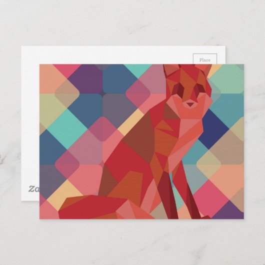Carte Postale Origami Fox (Devant / Derrière)
