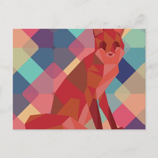 Carte Postale Origami Fox (Devant)