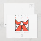 Carte Postale origami renard (Devant / Derrière)