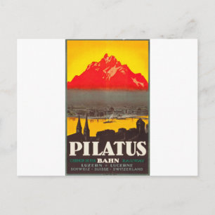 Carte Postale Origina Lucerne, Switzerland Travel Poster 1920s