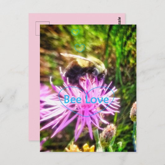 CARTE POSTALE ORIGINALE BEE LOVE (Devant / Derrière)