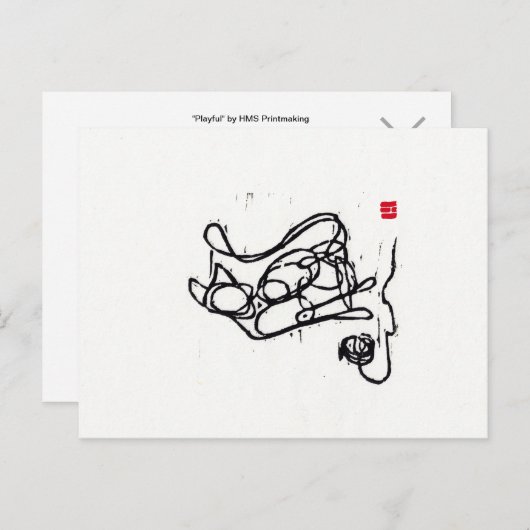 Carte postale originale Cat Art (Devant / Derrière)