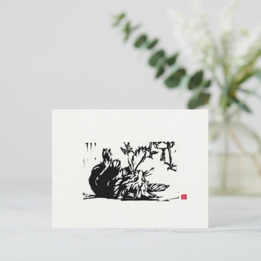 Carte postale originale Cat Art (Debout devant)