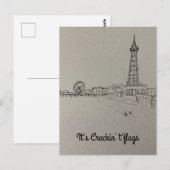 Carte postale originale de la tour Blackpool (Devant / Derrière)