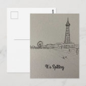 Carte postale originale de la tour Blackpool (Devant / Derrière)