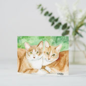 Carte postale originale de Yellow Cat Sisters (Debout devant)