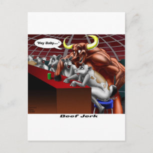 Carte Postale Origines du Bœuf Séché Dessin Animé de Vache et Ta