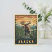 Carte Postale Orignal d'Alaska - Vieille Sauvagerie (Debout devant)