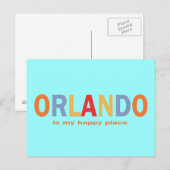 Carte Postale Orlando est ma belle typographie de l'endroit (Devant / Derrière)