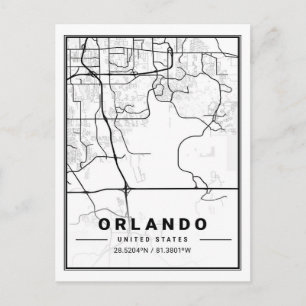 Carte Postale Orlando Florida USA Travel City Plan