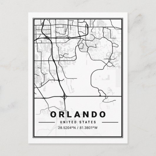 Carte Postale Orlando Florida USA Travel City Plan (Devant)