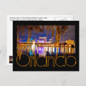 Carte Postale Orlando, Floride à la nuit du lac Lucerne. (Devant / Derrière)
