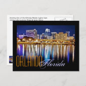 Carte Postale Orlando, Floride à la nuit du lac Lucerne. (Devant / Derrière)