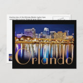 Carte Postale Orlando, Floride à la nuit du lac Lucerne. (Devant / Derrière)