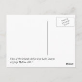Carte Postale Orlando, Floride du lac Lucerne (Dos)