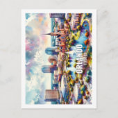 Carte Postale Orlando Floride Famous Voyage aquarelle (Devant)