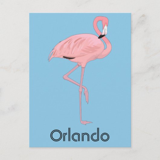 Carte Postale Orlando Floride Flamant Rose (Devant)