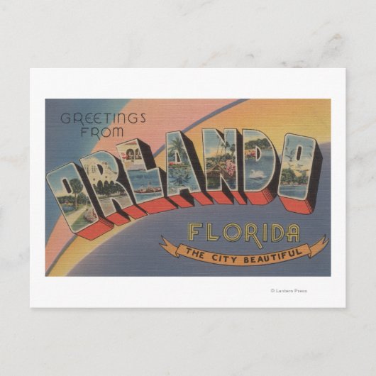 Carte Postale Orlando, Floride - Grandes Lettres Scènes 2 (Devant)