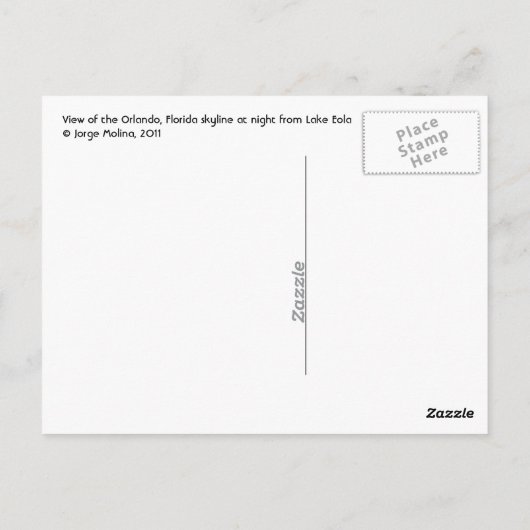 Carte Postale Orlando, Floride, la capitale touristique du monde (Dos)