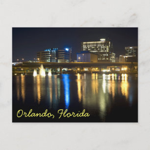 Carte Postale Orlando, Floride la nuit de l'autre côté du lac Lu