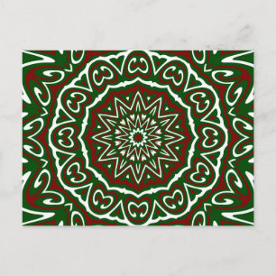 Carte Postale Ornat Maximaliste Super Noël Mandala Patter