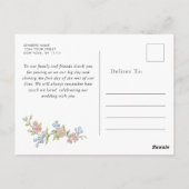 Carte Postale Orné Grace Pastel Blush Floral Mariage Merci (Dos)